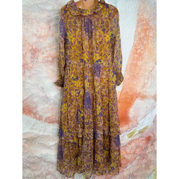 Anthropologie The Marais Printed Chiffon Maxi Dress - Picture 13 of 14